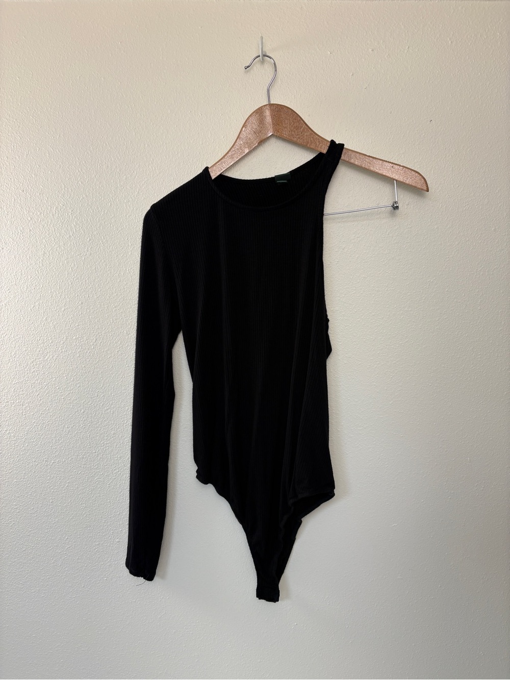 wild fable black one-shoulder bodysuit grungy neutral night out fit whimsigoth